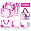 5Pcs Crystal Clear PVC Travel Toiletry Bag Kit for Women