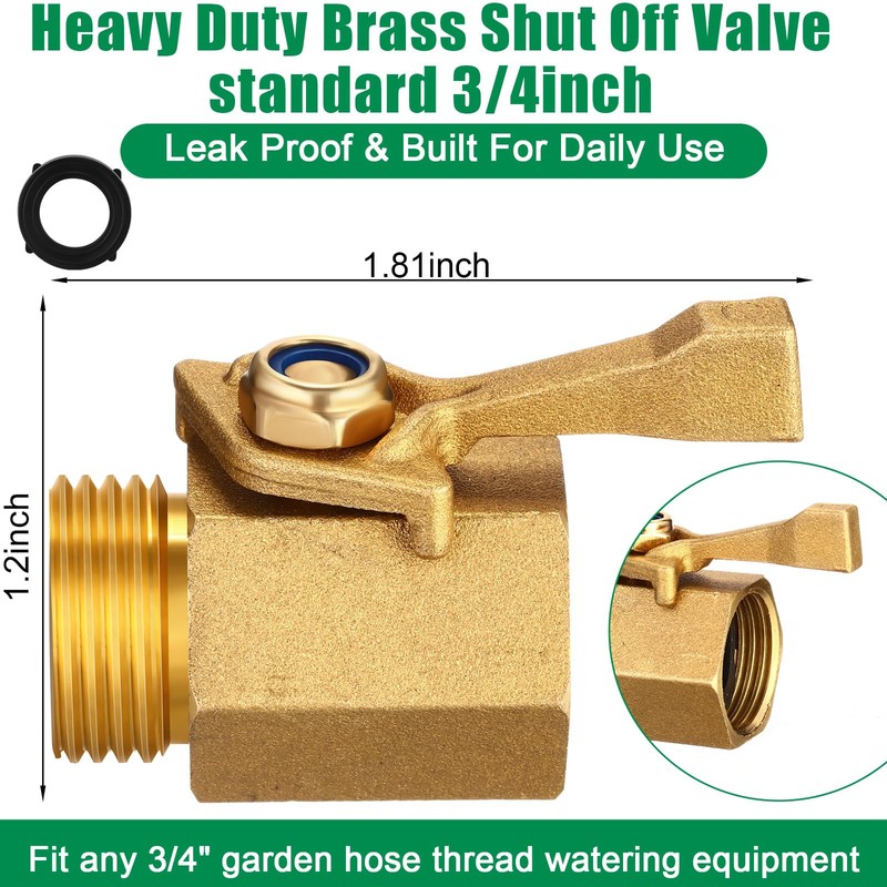 Therwen 4 Pack Garden Hose Shut off Valve Heavy Duty