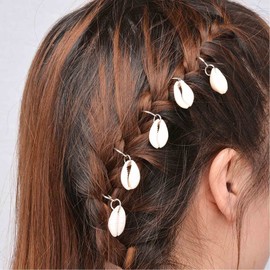 Andelaisi Vintage Gold Cowrie Shell Pendant Dreadlock Hair Rings and Decorative Accessories for Women and Girls