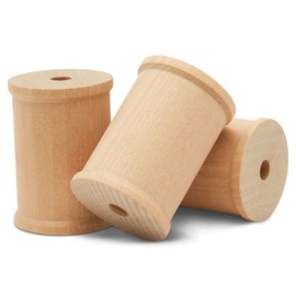 Wooden Spools 2 x 1-1/2-inch, Pack of 50 Large Wood spools, Unfinished Birch, Splinter-Free, for Crafts by Woodpeckers