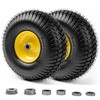 Hsupawa 2PCS 15x6.00-6 Lawn Mower Tires, 4 Ply Tubeless 15x6-6