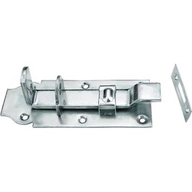 Connex DYB2206021 75 x 200 mm Blue Zinc Plated Lock Latch 75 x 200 mm Offset with Strike Plate / Door Latch / Sliding Lock / Handle for Locking