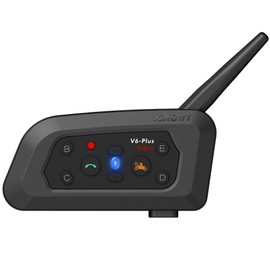 Motorcycle Incom, Up to 6 Connections, 2 People Simultaneous Calling, V6 Plus, Upgraded, Intercom, Walkie Talkie, Bluetooth 5.1, Bike Radio Incom, 12 Hours of Continuous Calling, Listening to Music,