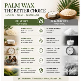 Ashlux Palm Tea Lights Candles 96 Pack, Non-Paraffin Unscented 4H Burn Time