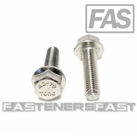 FAS (10) M8 x 1.25 x 30 Stainless Steel DIN6921 A2 Hex Flange Bolts M8x30mm Flange