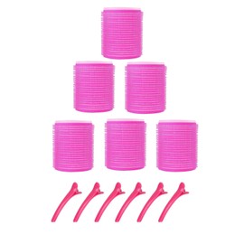 SHUNYUNG Self Grip Jumbo Hair Roller with Clips, 6Pcs Self Grip Hair Curlers Rollers, Self Grip Salon Hairdressing Curlers, Jumbo Hair Rollers Hair Curlers For Long Hair