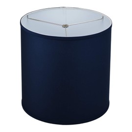 FenchelShades.com 14" Top Diameter x 14" Bottom Diameter 14" Height Cylinder Drum Lampshade USA Made (Navy Blue)