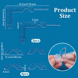 OLYCRAFT 6Pcs Acrylic Corner Miter Tool for Bookbinding 2/3/5/6/8/10mm Clear Book Cover Guide Ruler Books Binding Corner Cutting Set Bookbinding Corners Jig Tool for Making Book Cover Corners Cutting