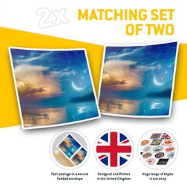 Square Stickers (Set of 2) 7.5cm - Ramadan Kareem Muslim Moon Laptop Tablet Luggage Scrapbook #2746