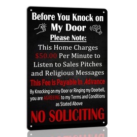 Before You Knock My Door No Soliciting Metal Tin Sign Vintage Retro Poster for Home Door House Farm Wall Decor Plaque 8x12 Inch