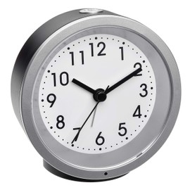 TFA Dostmann Analogue Alarm Clock 60.1034.01 with Sweep Movement Night Light Alarm with Snooze Function Black (L) 103 x (W) 39 x (H) 99 mm