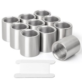 TAISHER 10 Pcs 304 Stainless Steel Cast Pipe Fitting, Coupling, 1/4" x 1/4" BSP Female Threaded, for Water Oill Air Gas
