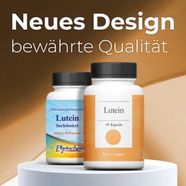 Phytochem Lutein 90 capsules, high dose with 50 mg natural carotenoids per daily dose, vegan and without additives, 45 days supply.