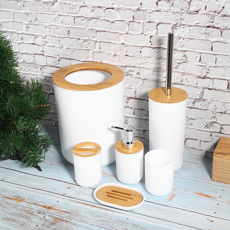 6Pcs/Set Household Bathroom Soap Box Toothbrush Holder Rinse Cup Lotion