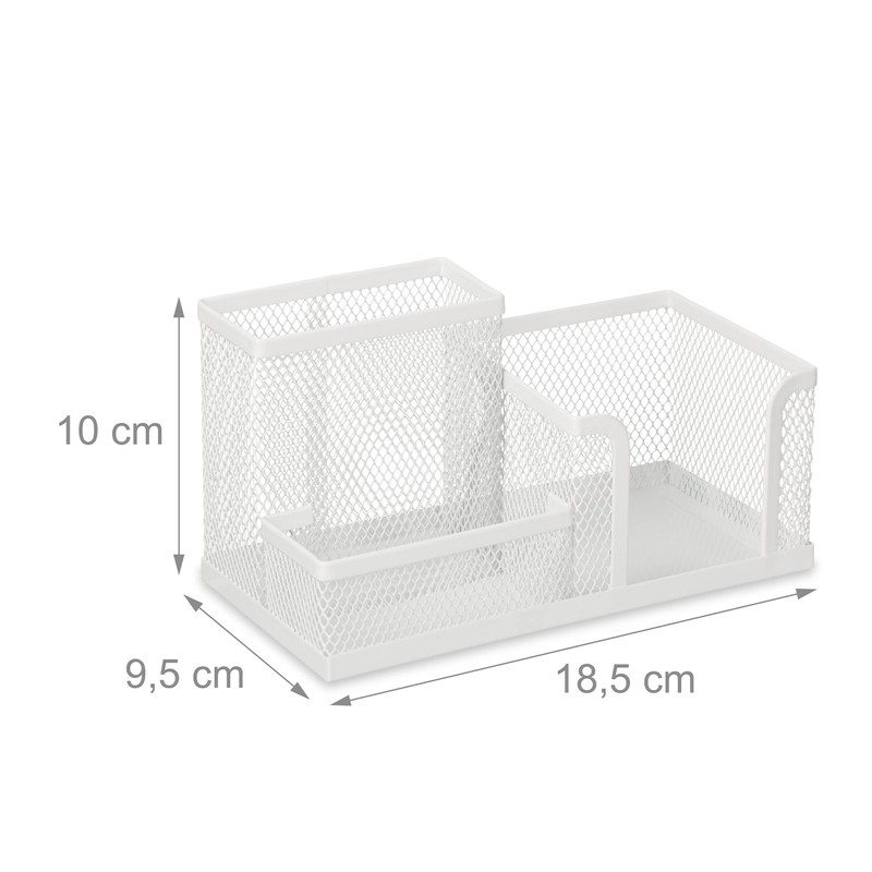 Relaxdays Desk Organiser 3 Compartments Mesh Design H 10 x