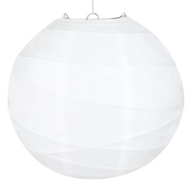 LIHAO Lampshade White Lantern Crossed Round Paper Lantern Classic Bamboo Style Ribbed Lampshade Decoration for Party Garden Wedding Decoration (30 cm, 12 Inches)