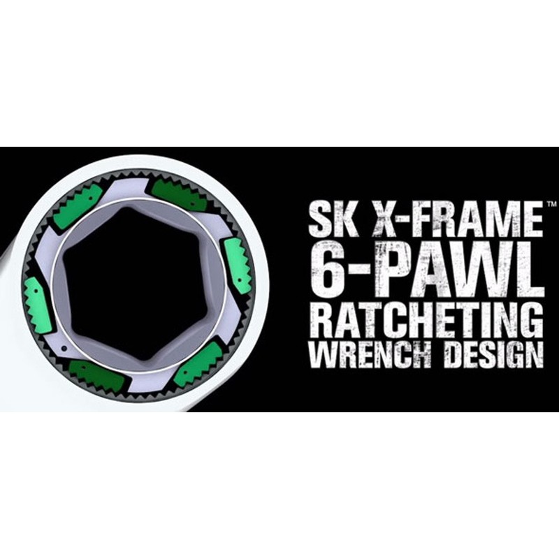 SK Tools USA 7 Piece, 6 Point, Fractional X-Frame® Combination