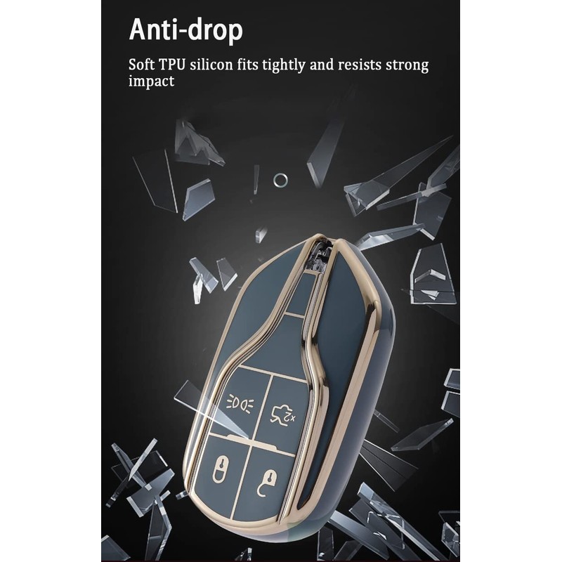 TECART Key Fob Cover Fit For Maserati Ghibli Soft TPU