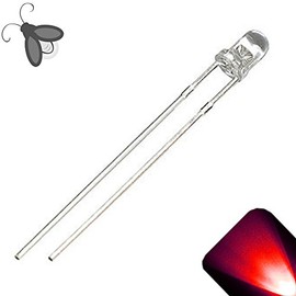 Lighthouse LEDs 3mm Round Top Red Breathing/Fading LED - Super Bright (Pack of 5)