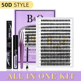 B&Qaugen 30D+40D Lash Kit l Natural Look Long Lasting Lashes Beginner Friendly Eyelashes with Bond&Seal Remover Extensions at Home #TikTokShopBacktoSchool:_50D KIT