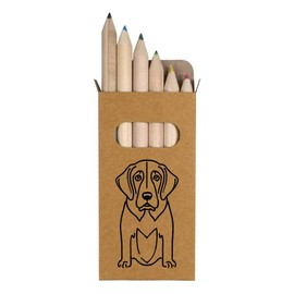 Azeeda 6 x 'Basset Hound' Short 85mm Pencils/Coloured Pencil Set (PE00058878)