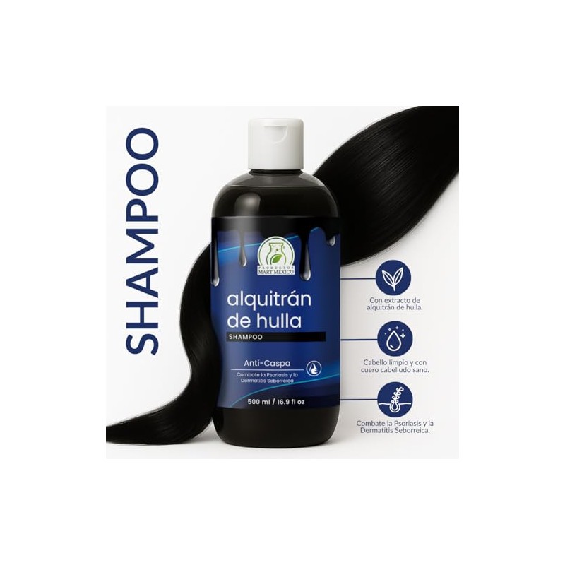 Shampoo Alquitrán De Hulla Anti-Caspa 500 Ml Productos Mart Mexico