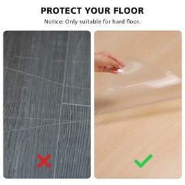 FURKIT Floor Mats for Home, 6'×9' Clear Area Rug for Dining Room, Durable Non-Slip Hard Floor Rolling Chair Protector, PVC Waterproof Mat for Kitchen, Bedroom, Pet Litter Mat