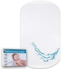 Lovely Hippo Mattress Protector 100% Waterproof Oeko-Tex - Mattress Protector Absorbent and Breathable for Babies, Waterproof, No Chemical Treatment (40 x 80 cm)