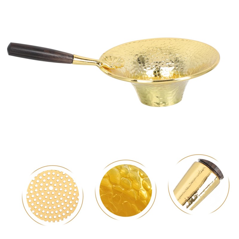 Ipetboom Copper Tea Strainer with Delicate Handle Creative Flower Shape