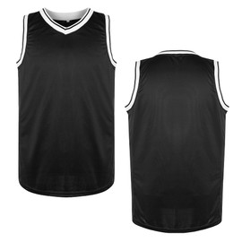 MESOSPERO Blank Basketball Jersey Men's Mesh Athletic Sports Shirts Black Yellow White S-3XL (Black, XXX-Large)