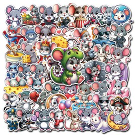 WESILY Pack 50 PCS Mouse Rat Stickers Cute Cartoon Animal Waterproof Sticker Vinyl Decals Decorations Water Bottles Laptop Phone Helmet Notebook Gifts Birthday for Teens Girls Boys Adults