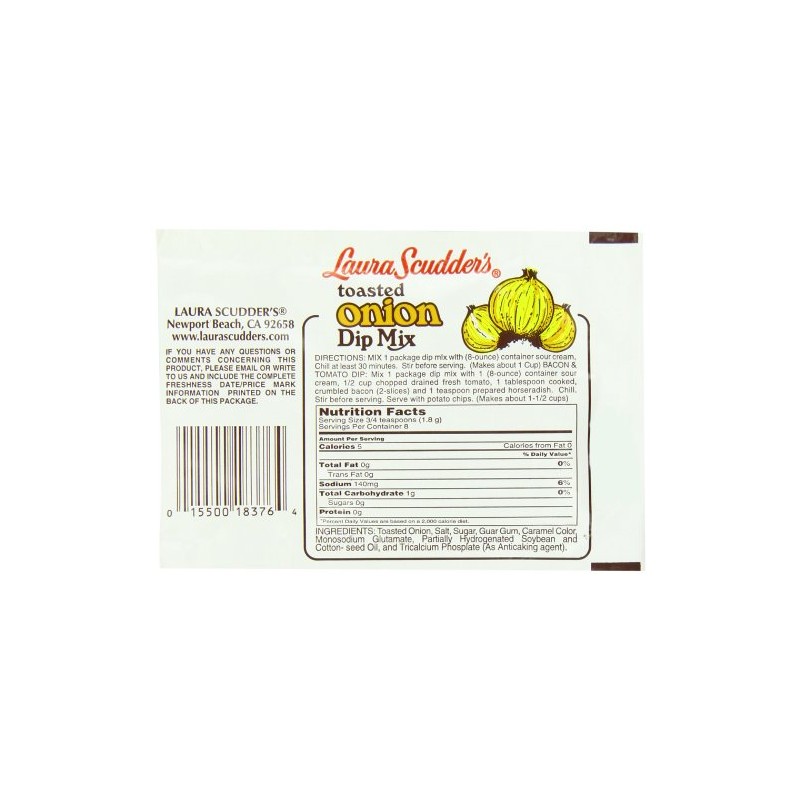Laura Scudder's Dry Dip Mix, Toasted Onion, 0.5-Ounce (Pack of