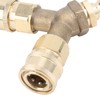 Pressure Washer Tee Splitter Coupler Brass Three Way Connector Quick