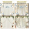 Cream White Backdrop Curtains with Lights for Parties,10x10FT Wrinkle Free