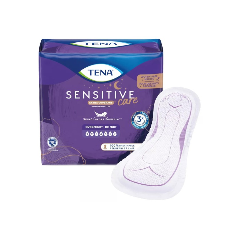 Tena Incontinence Pads for Women, Overnight, 45 Count (Pack of