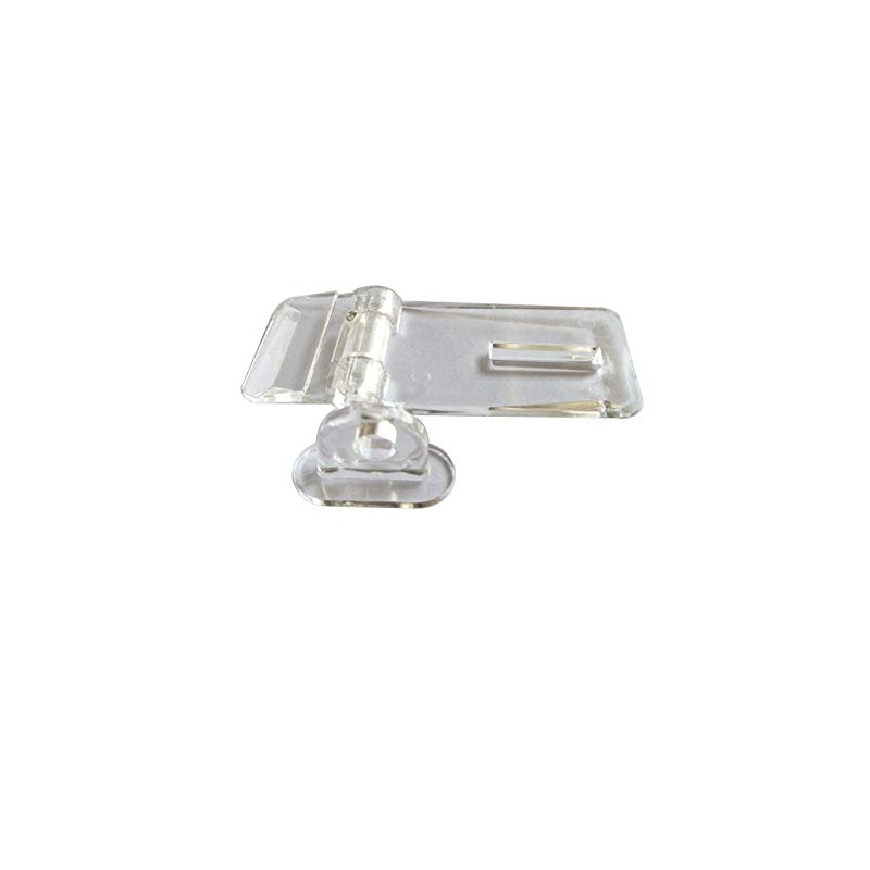 DEEKOUDT 10Pcs Crystal Clear Acrylic Hinged Latch, Snap Door/Box Hinge