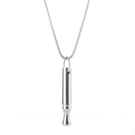 TOEECY Stress Relief Necklace with Pendant Meditation Breath Necklace Smoking Causation Aid for Men Women Meditation Stress Relief Against Anxiety Slow Down Breathing Exercise Device, Titanium steel