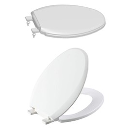 Deluxe toilet seat with slow close & easy clean hinges, polypropylene, white (Elongated)