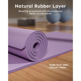 Yoga Mat 1" Thick With Nylon Carry Strap for Men & Women - Non Slip Exercise Mat for Home Yoga, Pilates, Stretching, Floor & Fitness Workouts