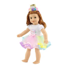 Emily Rose 18 Inch Doll Clothes | 18" Doll 3 PC Clothing Outfit Gift Set - Birthday Princess, Includes Headband Tiara | Doll Clothing is Compatible with American Girl Dolls