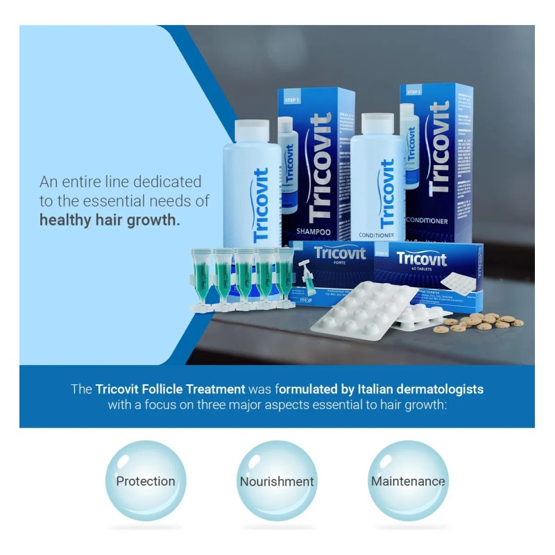 Tratamiento Anticaída Tricovit Forte Hair Growth 5 Ampollas