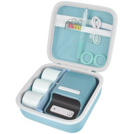 ALKOO Case Compatible with NIIMBOT B21 / B1 Label Maker Wireless Thermal Label Printer, Holder for Inkless Label Maker & Labeling Tapes Refills, with Mesh Pocket for Cable Accessories (Blue)