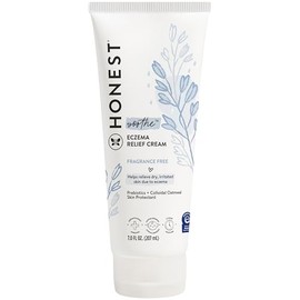 The Honest Company Crema de terapia relajante contra el eccema y protector de piel, naturalmente derivada, suave para bebé, prebióticos y avena coloid