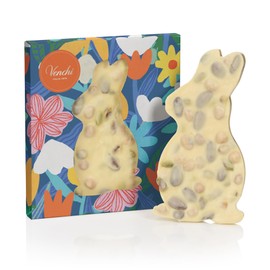 Venchi - Brutto&Buono, Lastra Artigianale di a Forma di Coniglio, Bianco Salato, 160 Gr, con "Nocciola Piemonte IGP", Mandorle e Pistacchi, Senza Glutine, Collezione Primavera Venchi, Idea Regalo