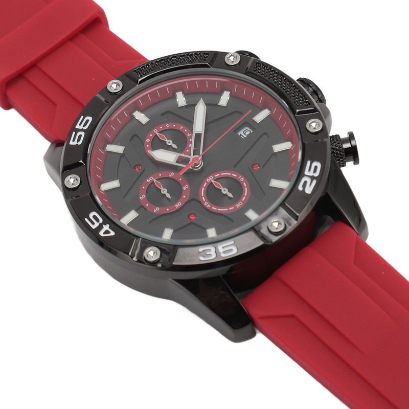 Waterproof Chronograph Watch Fashion Casual Mechanical Silicone Calendar Business Watch
