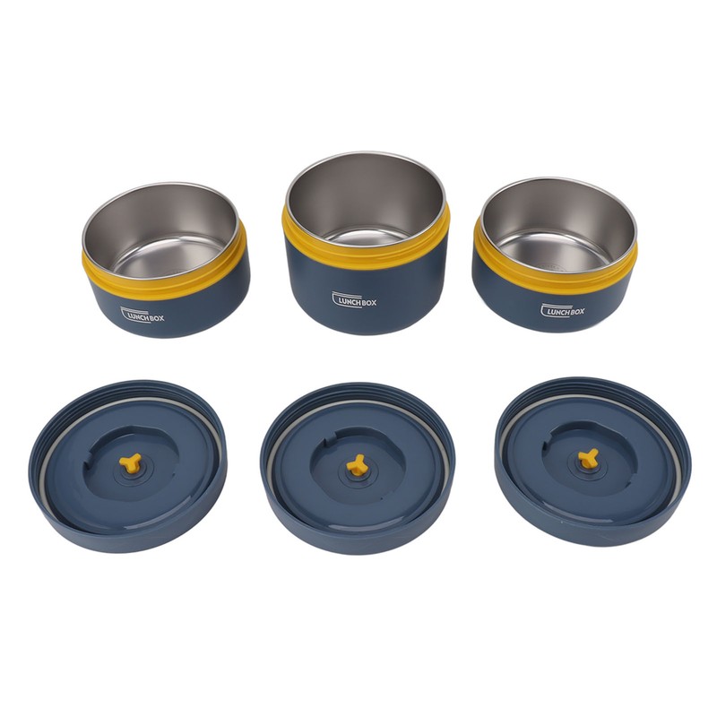 Bento Lunch Box Round with Lid Bag Leakage Proof Stainless