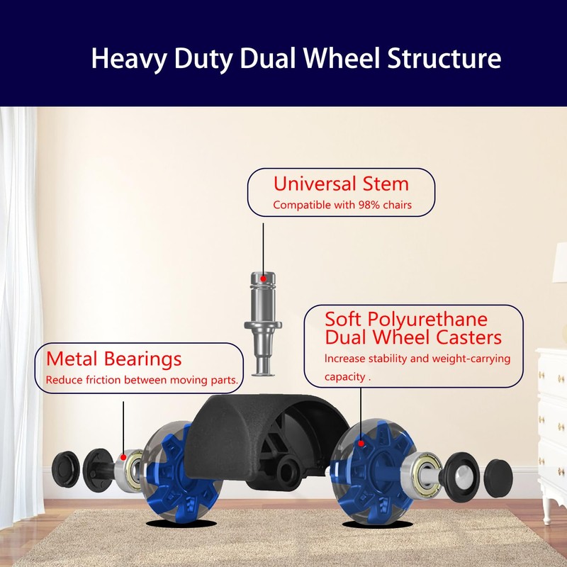Hirate 2 inch Office Furniture Casters - Heavy Duty Casters