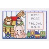 janlynn DIY Janlynn Noah's Ark Birth Sampler Baby Announcement Counted Cross Stitch Kit