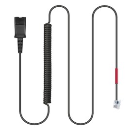 U10P-S Adapter RJ9 to QD HIS Cable for Plantronics Quick Disconnect Headsets Coil Cord Compatible with Yealink T20P T21P T26P T23G T46G T48G T42S T46S Avaya 1608 9608 9611 Panasonic Snom Desk Phones