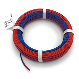 BELI-BECO L2218/25 Cable - Copper Stranded 2 x 0.14 mm² (1 x 18 x 0.10 mm) - Twin Cable - 25 m Ring (Red/Blue)